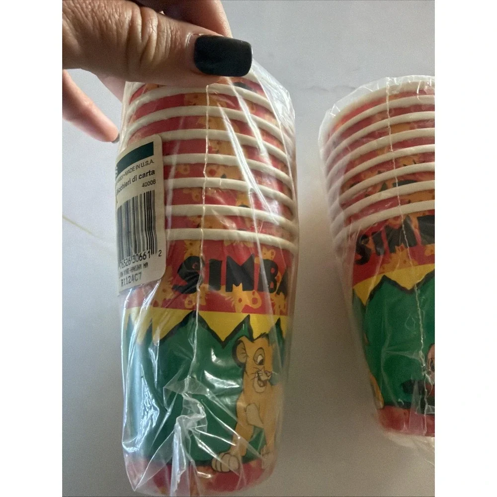 LION KING 1994 7oz Paper Cups (16 Total) Birthday Party Supplies Simba Nala Vtg